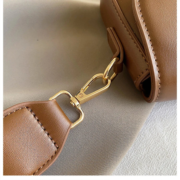 Women’s PU Saddle Bag – Stylish Hasp Closure & Interior Zipper Pocket - Samanta Factory