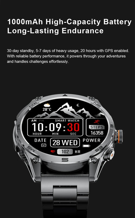 Unisex GPS Smart Watch – AMOLED Display with 170+ Sports Modes SF