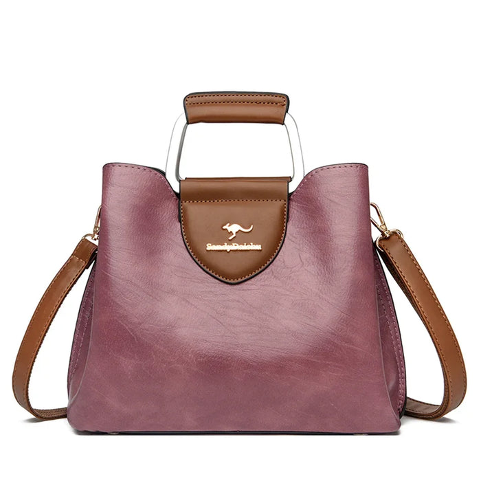 Women’s Leather Tote Bag – Luxury Designer Shoulder & Crossbody Handbag - Samanta Factory