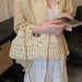 Retro Woven Straw Crossbody Bag – Women's Rattan Beach Shoulder Bag for Vacation & Travel SF