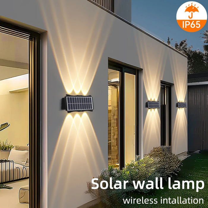Solar Wall Light – IP65 Waterproof Warm LED for Outdoor Facades