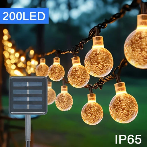 10m solar-powered LED string lights for outdoor holiday, garden, and patio decoration