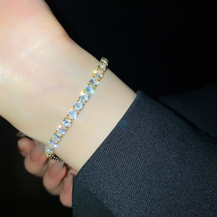 Luxury D Color Round Cut Bracelet for Men & Women - Samanta Factory