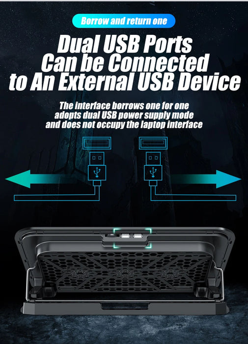 Laptop Cooling Pad – 6-Fan Ultra-Quiet Airflow for 13–18" Notebook