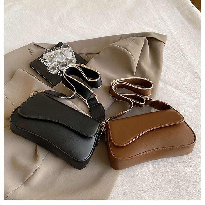 Women’s PU Saddle Bag – Stylish Hasp Closure & Interior Zipper Pocket - Samanta Factory