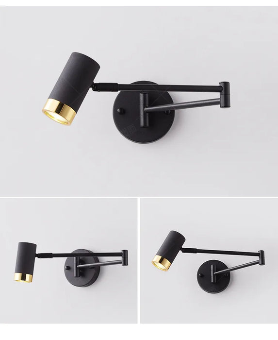 Modern Wall-Mounted LED Lamp – Adjustable Swing Arm with Warm/Cold Light for Bedrooms & Living Rooms - Samanta Factory
