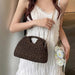 Retro Woven Straw Crossbody Bag – Women's Rattan Beach Shoulder Bag for Vacation & Travel SF