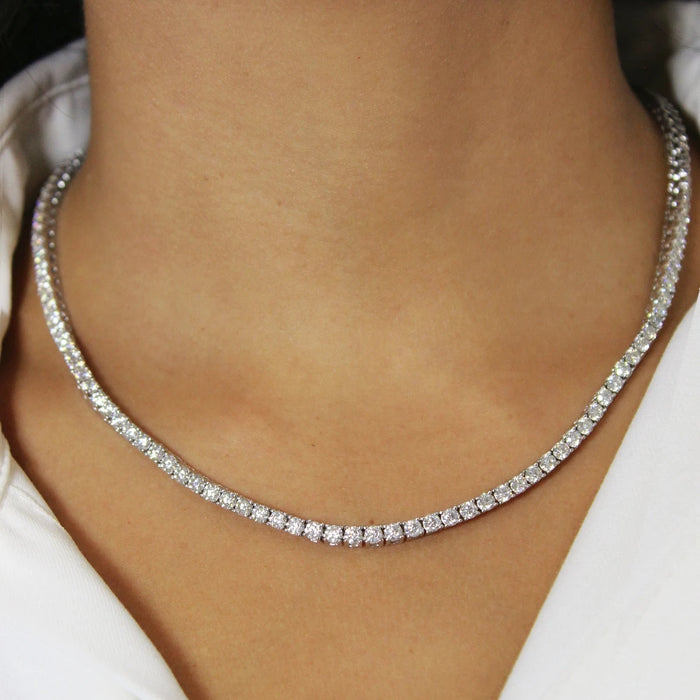 Moissanite Tennis Necklace – GRA Certified S925 Silver Sparkle