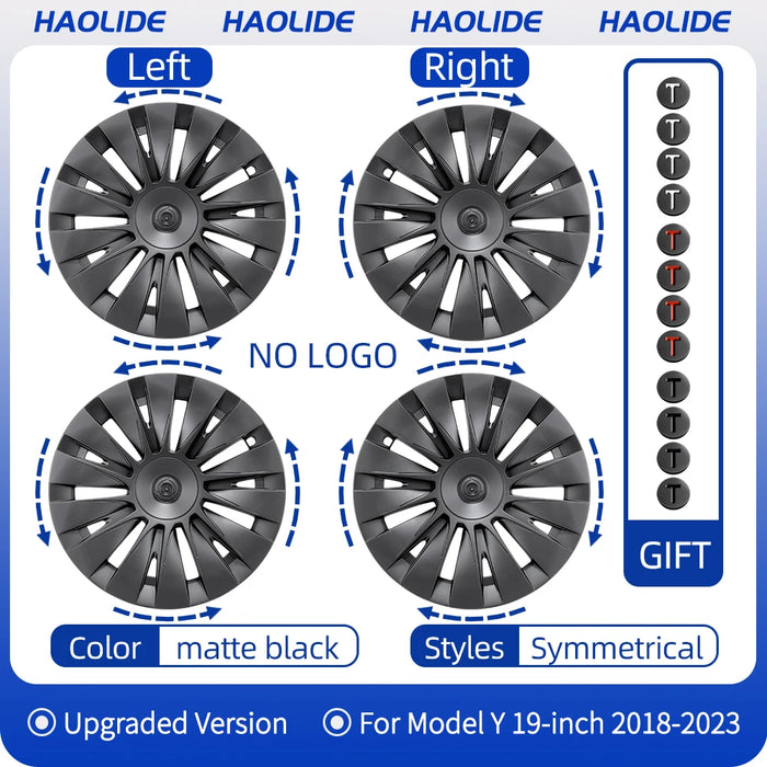 HL 19 Inch Hub Cap for Tesla Model Y 2020-2023 Wheel Hubcap Performance Replacement Wheel Cap Full Rim Cover Accessories - Samanta Factory