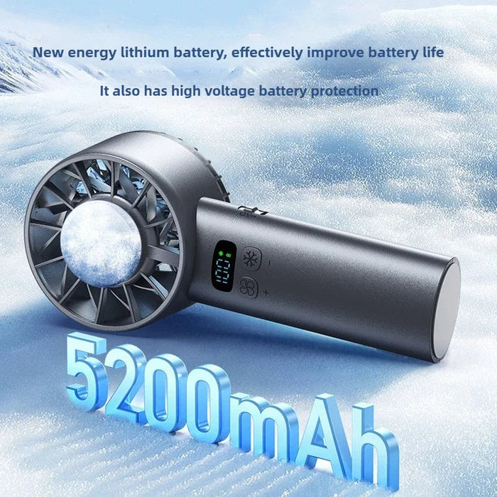 Portable Ice Cooling Handheld Fan – 5200mAh USB Rechargeable High-Speed Mini Fan Sf