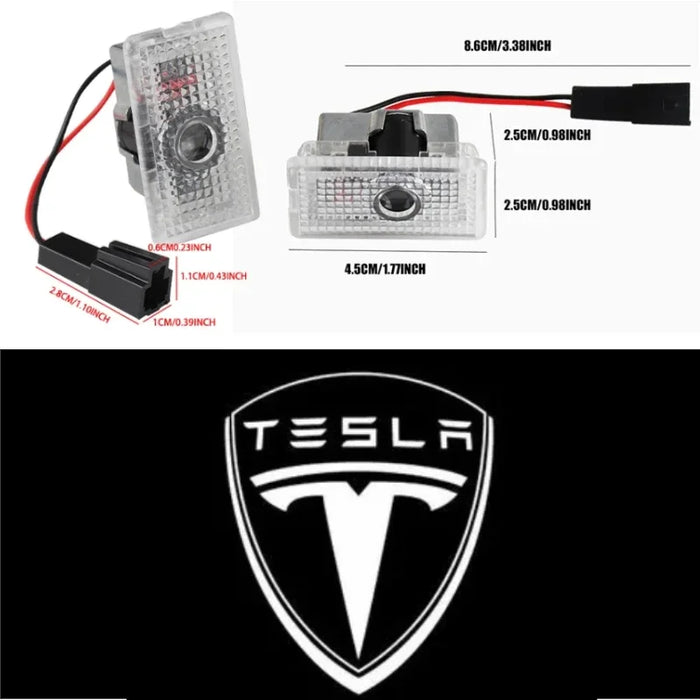 Tesla 2Pcs Car Door Projector Welcome Lights Accessories For Tesla Model 3 S X Y Cybertruck Roadster SpaceX Car Accessories - Samanta Factory