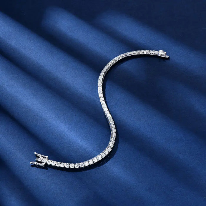 Moissanite Tennis Bracelet – 925 Sterling Silver with Certificate - Samanta Factory