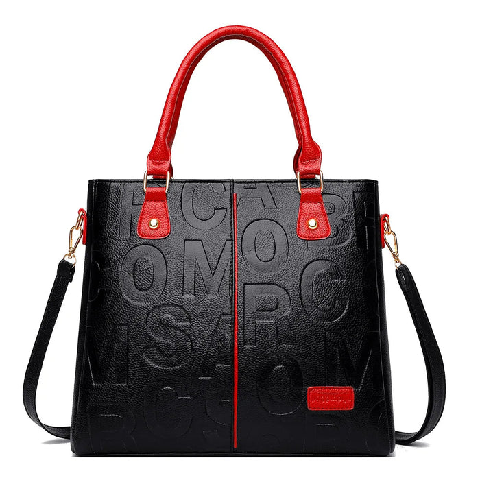 Women's Large Capacity PU Leather Tote Bag – Minimalist Urban Shoulder Bag SF