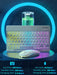 Rainbow RGB backlit wireless keyboard and mouse combo with breathing RGB mouse Bluetooth 2.4GHz dual connection silent keys multi language support for tablet phone laptop and PC