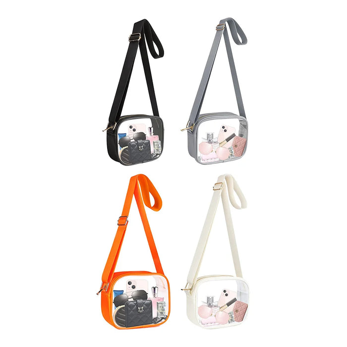 Clear PVC Crossbody Bag for Women – Transparent Square Shoulder Bag for Concerts & Travel