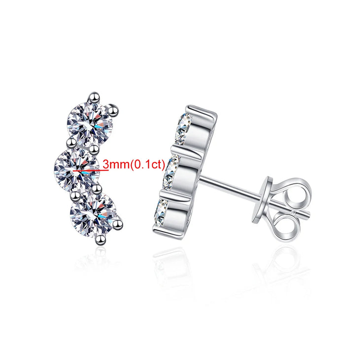Premium 925 Sterling Silver Earrings With Excellent-Cut Moissanite Stones