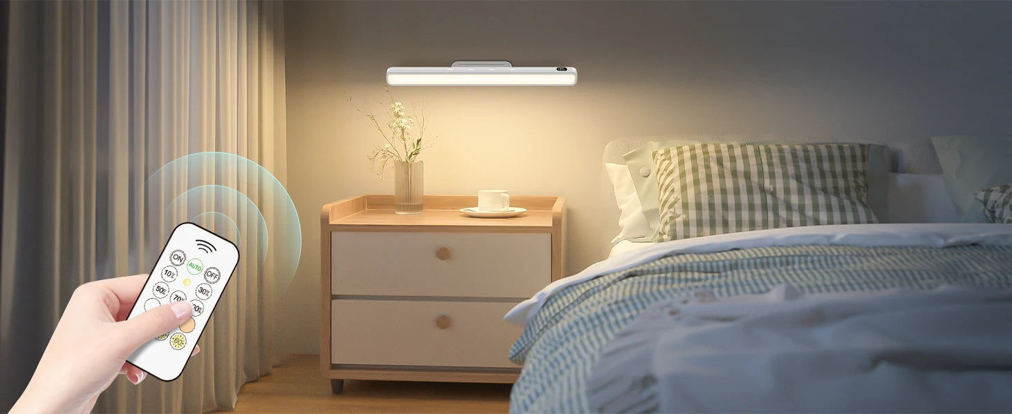 Rechargeable LED Night Light Bar – 3 Color Modes, Touch & Remote Control, Magnetic USB Desk Lamp - Samanta Factory