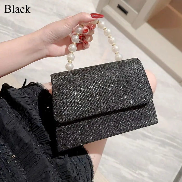 Women's Evening Clutch Bag – Soft Polyester Banquet Handbag with Metal Detailing