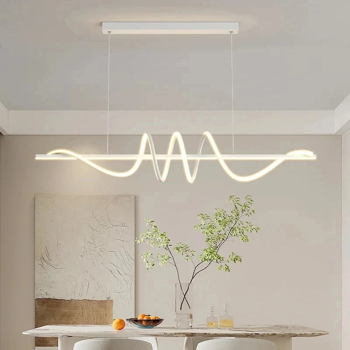 Contemporary Aluminum & Acrylic Pendant Chandelier with Adjustable Brightness & Remote - Samanta Factory