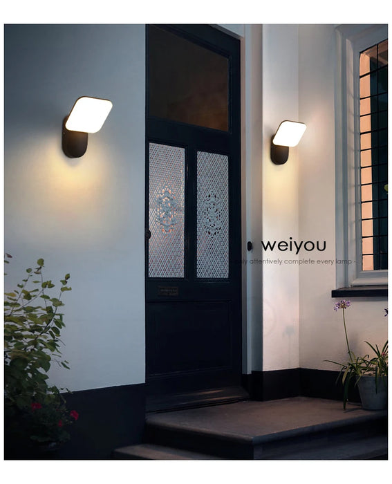 Outdoor LED Wall Lamp with PIR Motion Sensor – Waterproof IP65 12W Aluminum Light for Porch & Garden - Samanta Factory