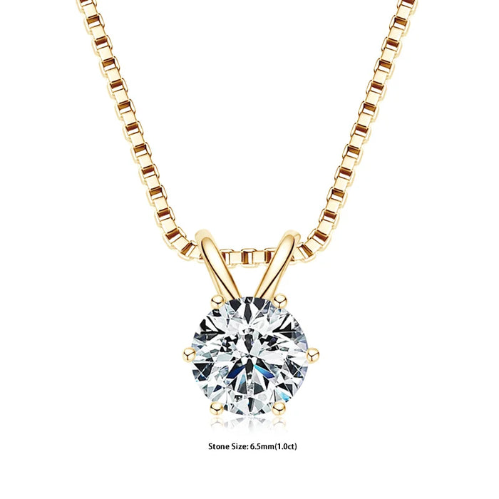 Moissanite Pendant Necklace – D-Color Round Solitaire
