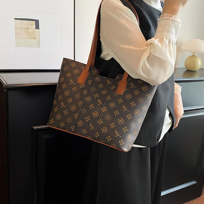 Luxurious Women’s Leather Shoulder Bag – Stylish Microfiber Synthetic Leather Casual Tote - Samanta Factory