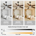 Smart Ceiling Fan with Light – Remote-Controlled Retractable Blades & Dimmable LED - Samanta Factory