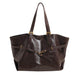 Vintage PU Leather Shoulder Tote – Soft Casual Bag with Lock Closure - Samanta Factory