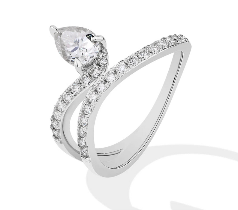 Pear Cut Moissanite Ring – 0.8CT D VVS1 S925 Sterling Silver