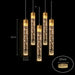 Modern Black & Gold LED Pendant Light – Crystal Rod Design for Ambient Lighting - Samanta Factory