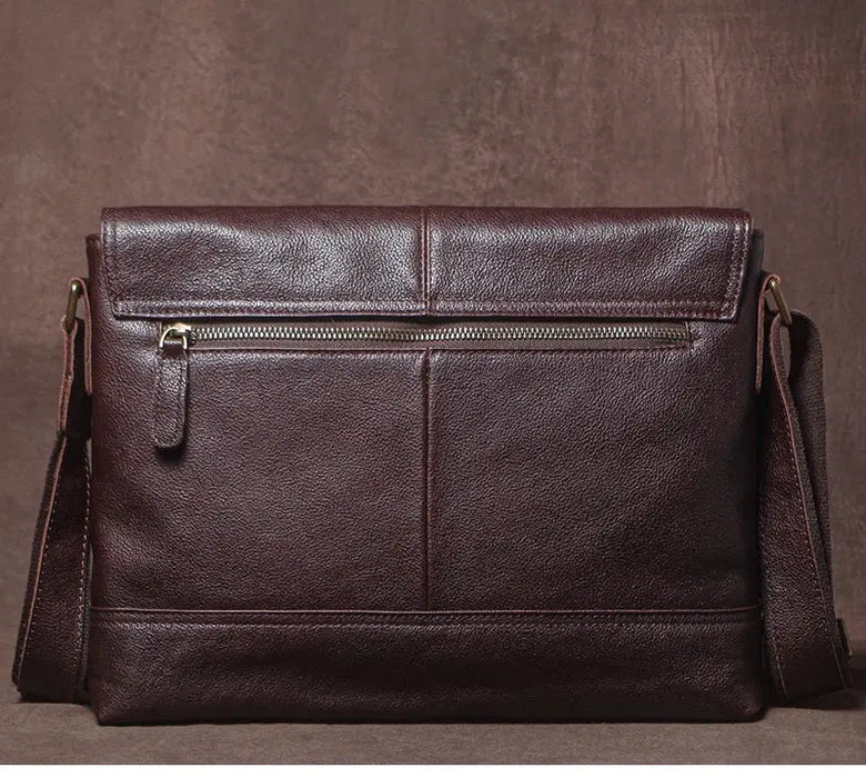 Vintage Leather Satchel Bag – Soft Men’s Crossbody Shoulder Bag SF