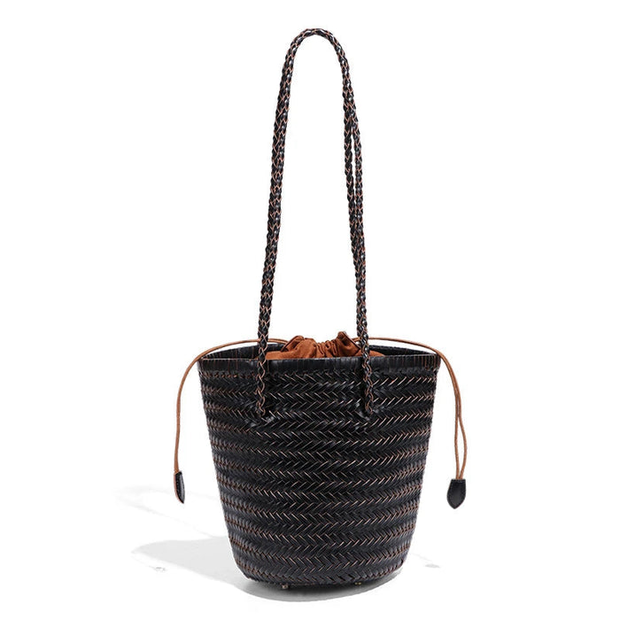 Hand-Woven Tote Bag – French Style Basket Shoulder Bag SF