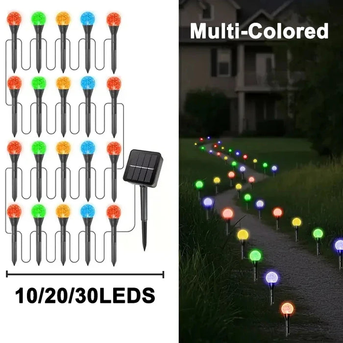 Decorative Solar-Powered LED Pathway Lights with 8 Modes and Bubble Ball Design - Samanta Factory