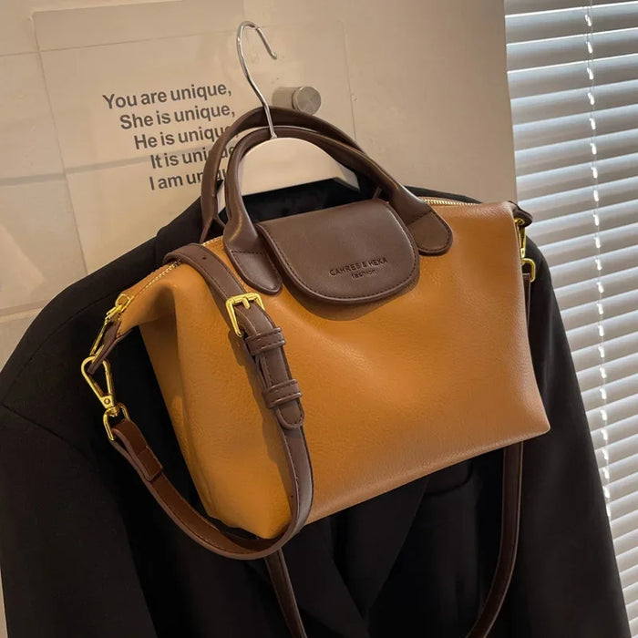 Compact Unisex Barrel-Shaped Crossbody Bag with Modern Flap Design - Samanta Factory