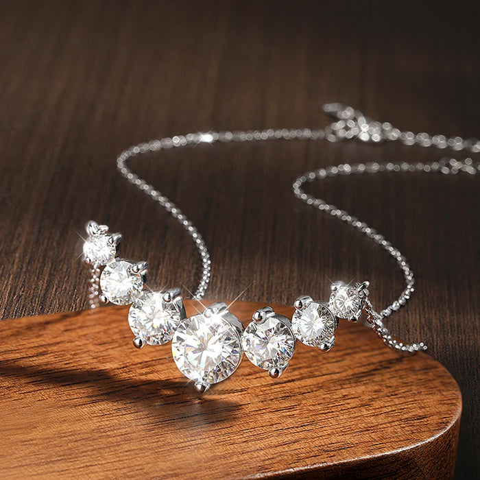 Moissanite Pendant Necklace – D-Color 1.7ct Oval Sparkle