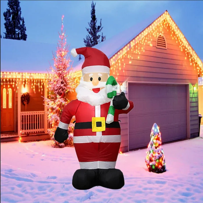 Inflatable Christmas Decoration – 3D PVC Santa Ornament with LED Lights