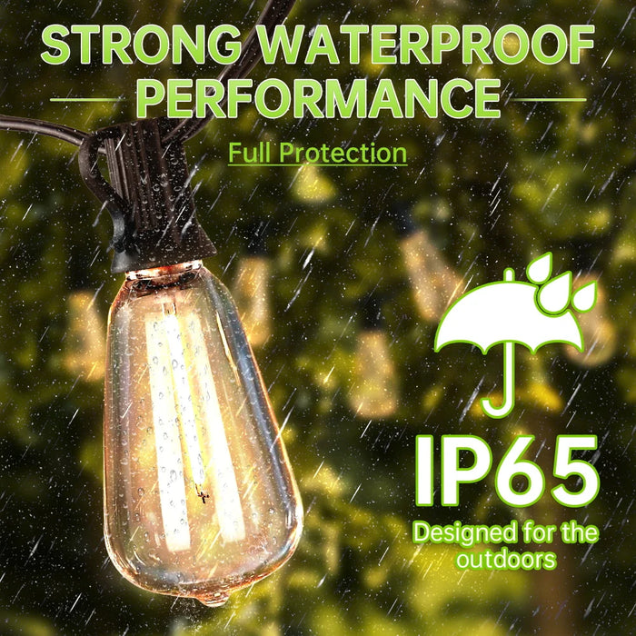 Solar String Lights – Outdoor Waterproof G40 Bulbs with Remote Control