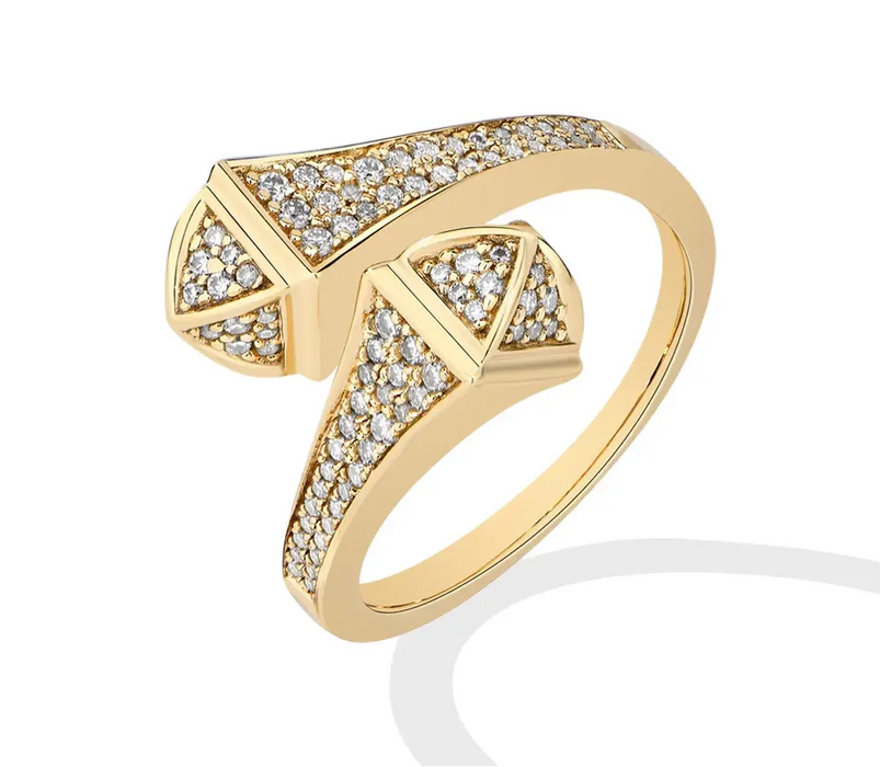 Double Snake Moissanite Ring – S925 Silver Adjustable Design SF