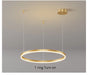 Modern LED Pendant Light – Gold Aluminum Chandelier with Remote Control - Samanta Factory