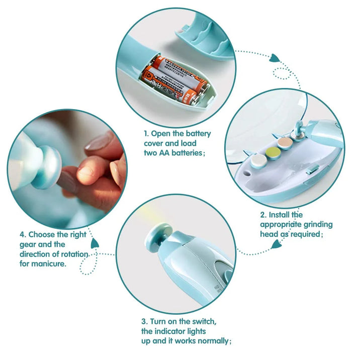 Electric Baby Nail Trimmer – Safe & Gentle Nail Clipper for Newborns and Toddlers