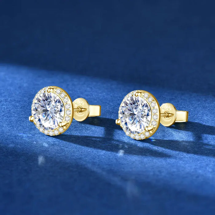 Premium 925 Sterling Silver Round Cut Earrings for Timeless Brilliance