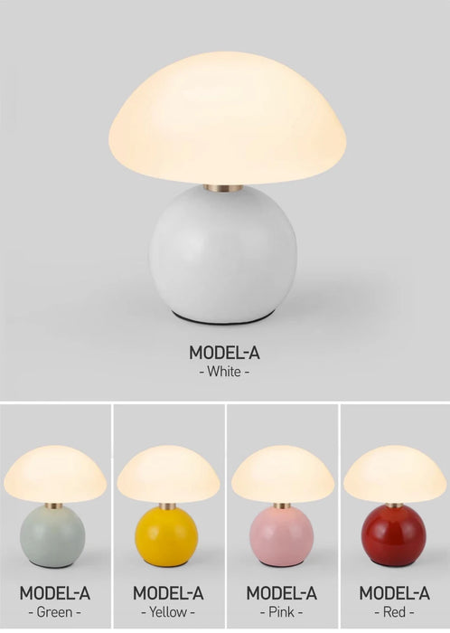 Modern LED Table Lamp – Dimmable Frosted Glass Shade - Samanta Factory