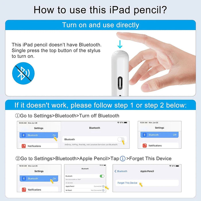 iPad Stylus Pen – Magnetic Tilt Sensitive Palm Rejection Pencil for iPad Pro Air Mini SF