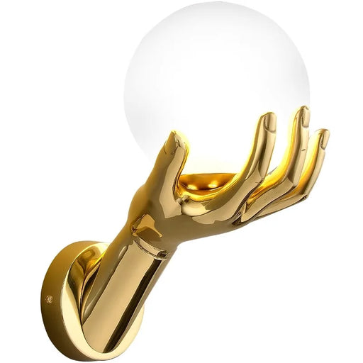 Modern resin frosted glass G9 LED wall lamp gold plated iron frame up and down light diffusion indoor wall sconce for living room bedroom dining room study and corridor décor