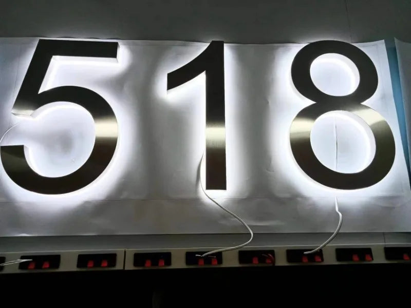 LED House Numbers – Backlit Stainless Steel Address Sign SF
