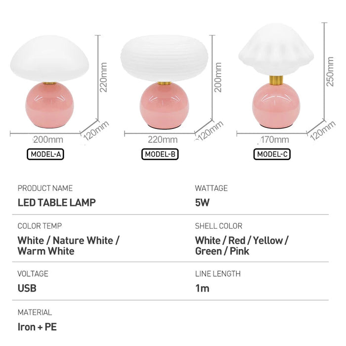 Modern LED Table Lamp – Dimmable Frosted Glass Shade - Samanta Factory