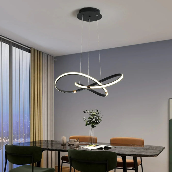 Modern E27 Alloy Pendant Light – Black & Gold LED Ceiling Fixture - Samanta Factory