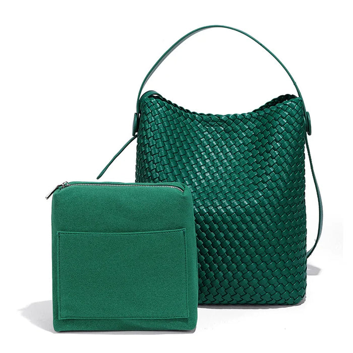 Woven Bucket Tote Bag for Women – Large Crossbody Hobo Shoulder Bag for Summer - Samanta Factory