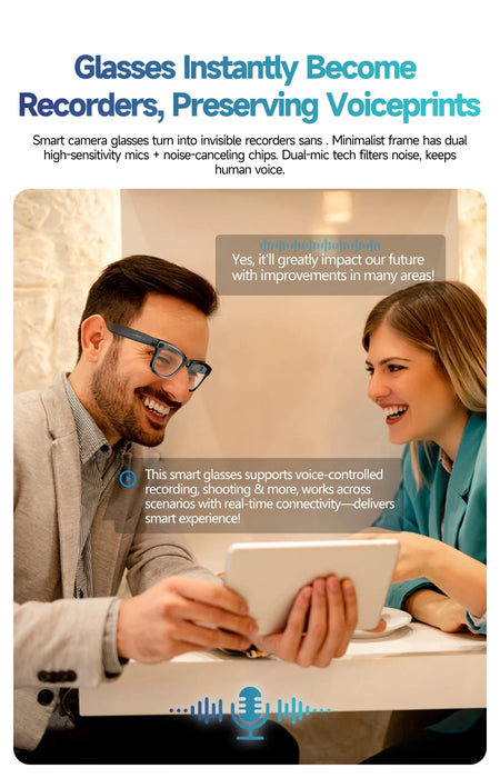 AI Smart Glasses with HD Camera & Translation – Color-Changing Bluetooth Calling Sunglasses SF