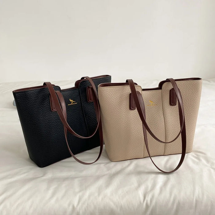 Luxurious Women’s Leather Shoulder Bag – Stylish Microfiber Synthetic Leather Casual Tote - Samanta Factory